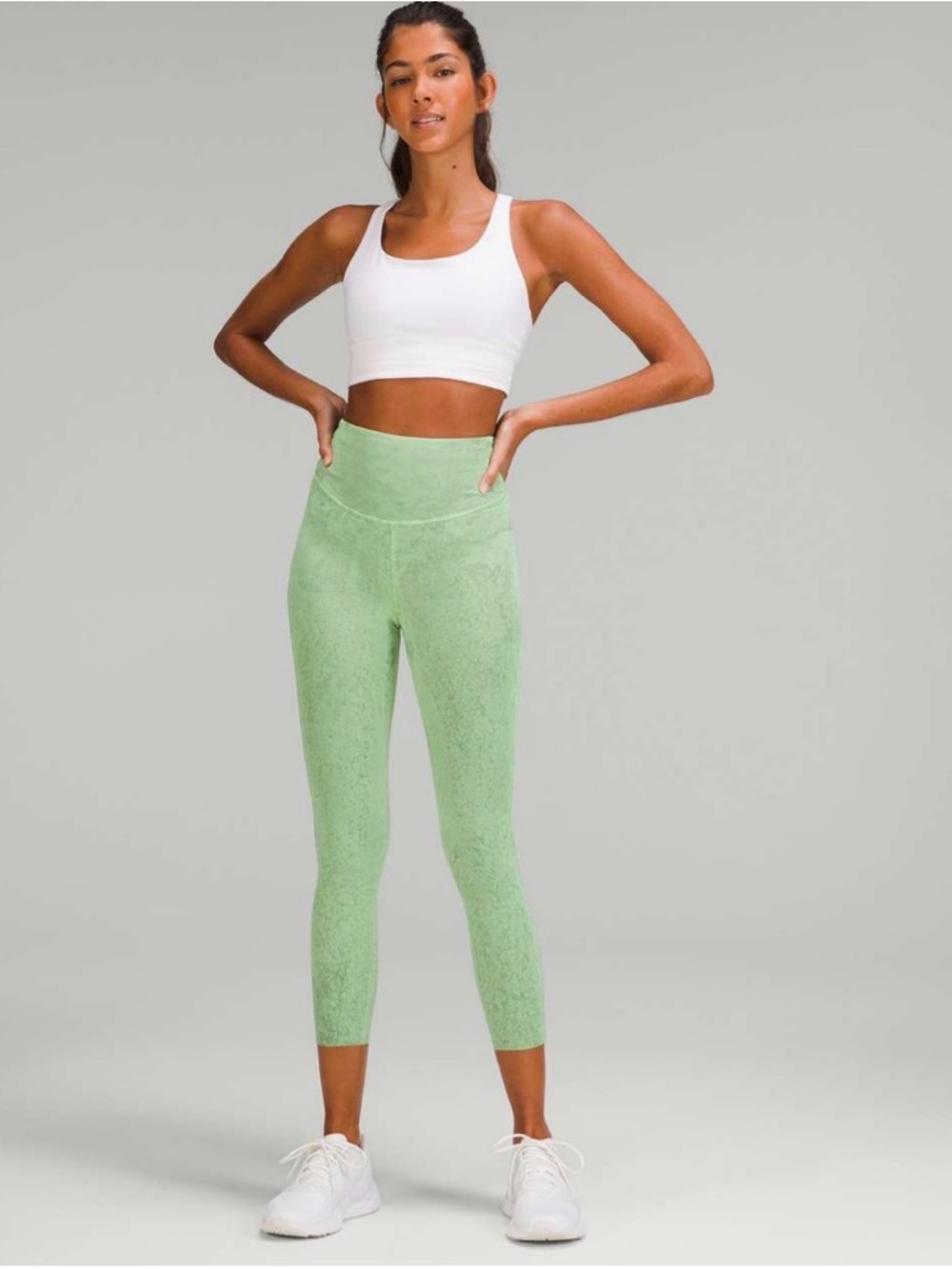 NWT Lululemon Base Pace High-Rise Crop 23" *Wash - City Grit Green - 4